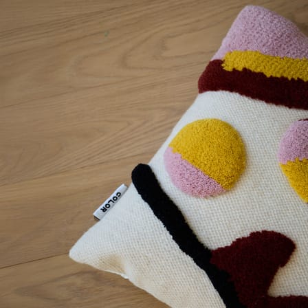 Jolly Cushion textile multicoloured / 45 x 45 cm - Handwoven recycled wool - COLORTHERAPIS