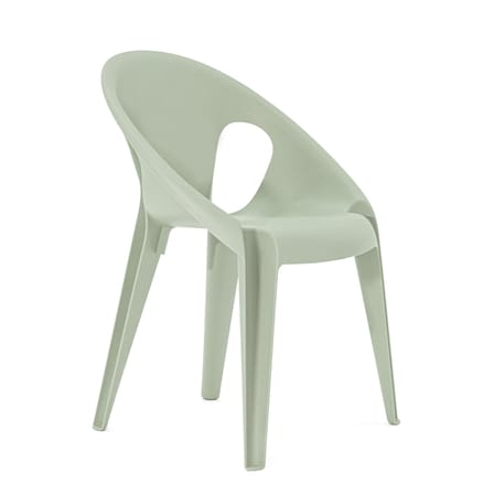 Fauteuil empilable Bell plastique vert gris / Polypropylène recyclé (éco-conçu) - Konstantin Grcic, 2020 - Magis