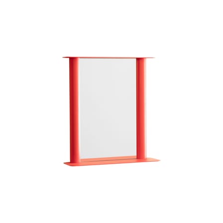 Miroir mural Pipeline Small métal rouge / L 56 x H 60.6 cm - raawii