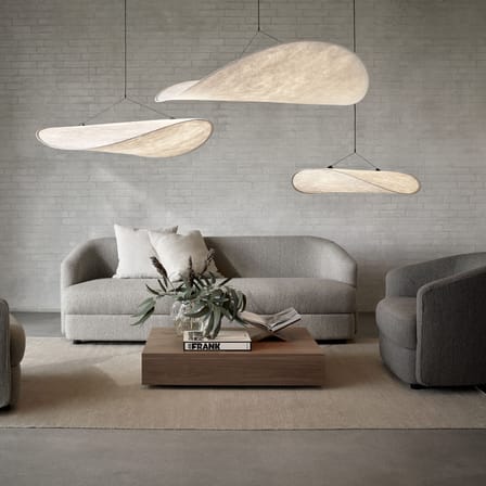 Suspension Tense LED Large tissu blanc / Ø 120 cm - Tyvek - NEW WORKS
