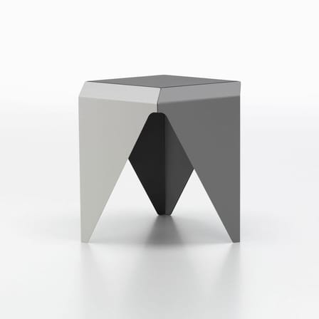 Table basse Prismatic 2 métal gris / Isamu Noguchi, 1957 / 41 x 41 x H 37,5 cm - Vitra