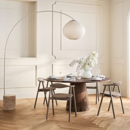 Table ronde Piro bois marron / Ø 160 cm - Base marbre - Bolia