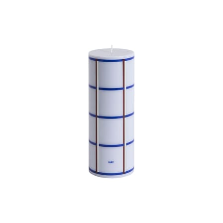 Blockkerze Column wachs blau / Ø 7 x H 20 cm - Hay