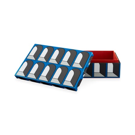 Boîte Arcade Medium bois bleu / 25 x 15 cm x H 7 cm - Jonathan Adler