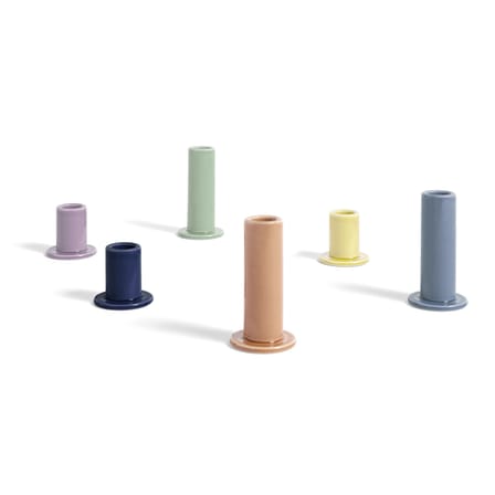 Bougeoir Tube Medium céramique orange / H 10 cm - Hay