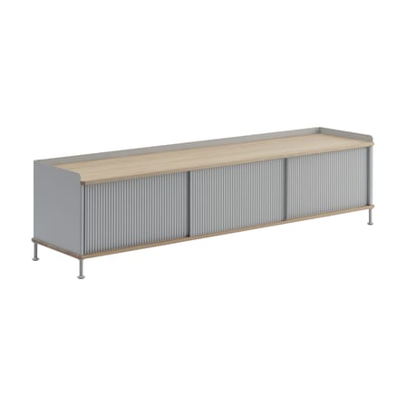 Buffet Enfold métal gris / Meuble TV - L 186 x H 48 cm - Muuto