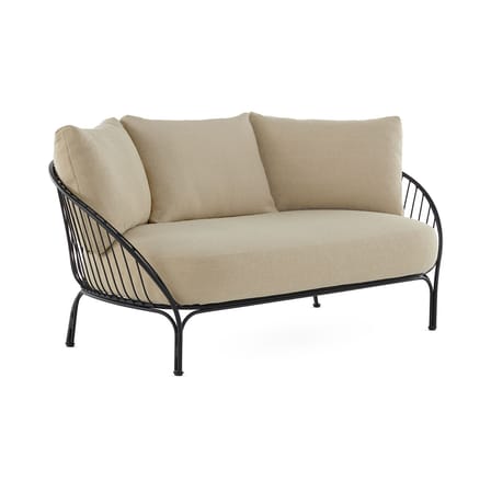 Canapé de jardin 2 places HiRay métal tissu beige / L 162 cm - Coussins INCLUS - Kartell