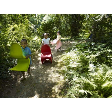 Chaise enfant Panton Junior plastique rose / By Verner Panton, 1959 - Vitra