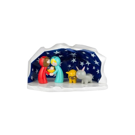 Crèche Happy Eternity Baby céramique blanc / Avec 5 personnages - Peint main - Alessi