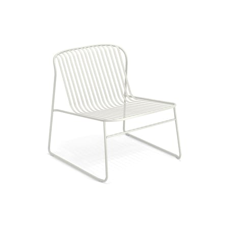 Fauteuil bas empilable Riviera métal blanc - Emu