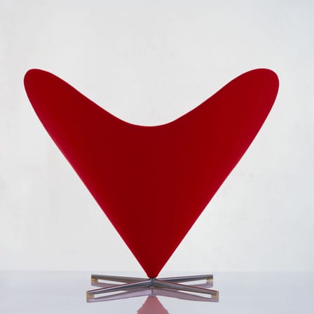 Fauteuil pivotant Heart Cone Chair tissu rouge / By Verner Panton, 1959 - Vitra