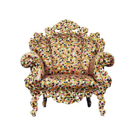 Fauteuil rembourré Proust tissu multicolore / Alessandro Mendini, 1978 - Cappellini