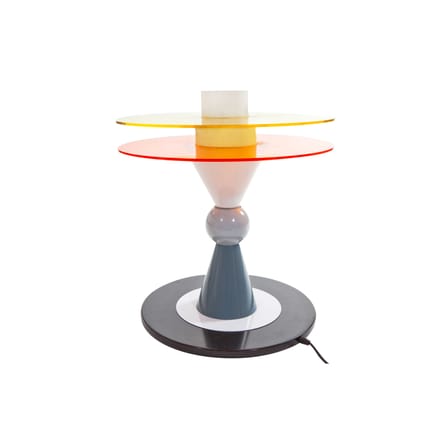 Lampada da tavolo Bay metallo vetro multicolore by Ettore Sottsass / 1983 - Memphis Milano
