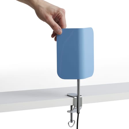 Lampe Apex Clip métal bleu / Base étau - Orientable / H 27,5 cm - Hay