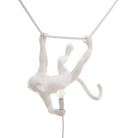 Lampe Monkey Swing plastique blanc / Indoor - L 60 cm - Seletti