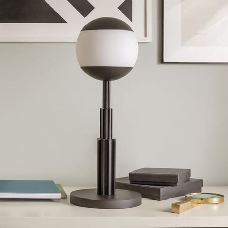 Lampe sans fil rechargeable  métal verre noir / Aldo Rossi, 1991 - Ø 18 x H 47 cm - Alessi