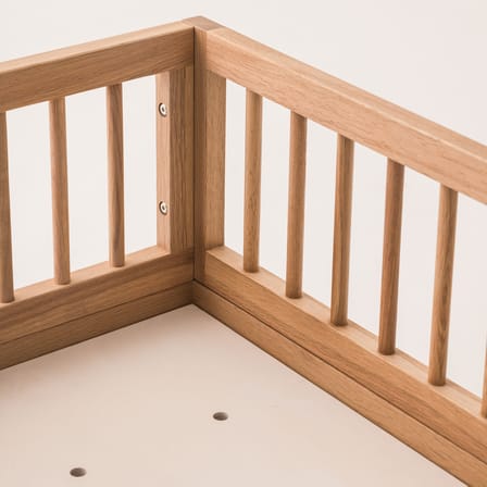 Letto bimbi Pure legno naturale / Panca - 75 x 145 cm / 3 montanti con barre - NOBODINOZ