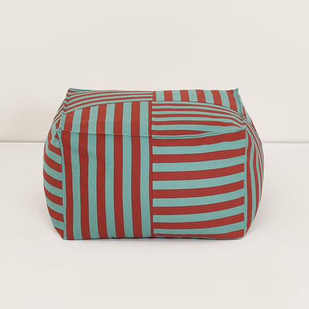 Sitzkissen Otto textil rot / Fußstütze – 55 x 55 cm - NOBODINOZ
