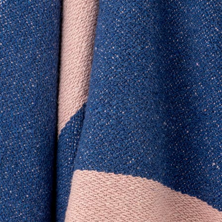 Plaid Cadeo tissu bleu / 160 x 130 cm - Coton recyclé - Bloomingville