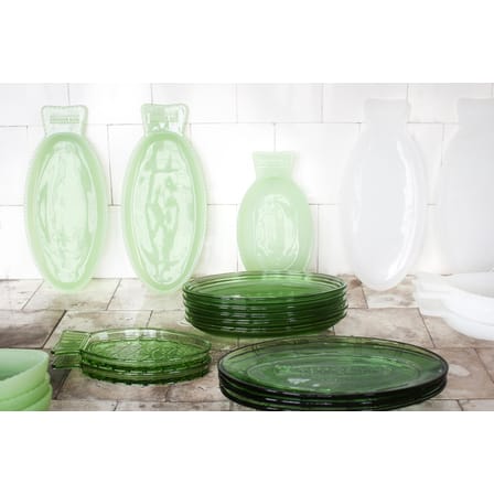Plat Fish & Fish verre vert Poisson / Small - 23 x 10 cm - Serax