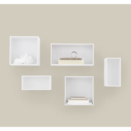 Mini Stacked Shelf wood white / Small rectangulaire 33x16 cm / Avec fond - Muuto