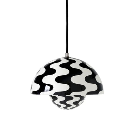 Suspension FlowerPot VP1 métal blanc noir / Ø 23 cm - By Verner Panton, 1968 - &tradition