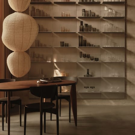 Table ovale Feve bois marron / Bureau - 160 x 86 cm / Tiroir amovible - Ferm Living