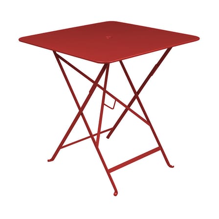 Table pliante Bistro métal rouge / 71 x 71 cm - Trou pour parasol - Fermob