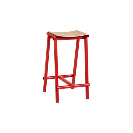 Tabouret haut Taburete 8 métal rouge / H 65 cm - Hay