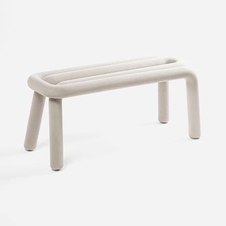Banc rembourré Bold Sparkling tissu gris / Scintillant - L 100 cm - Moustache