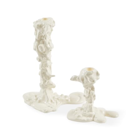 Bougeoir Drip Small métal blanc / H 14 cm - Pols Potten