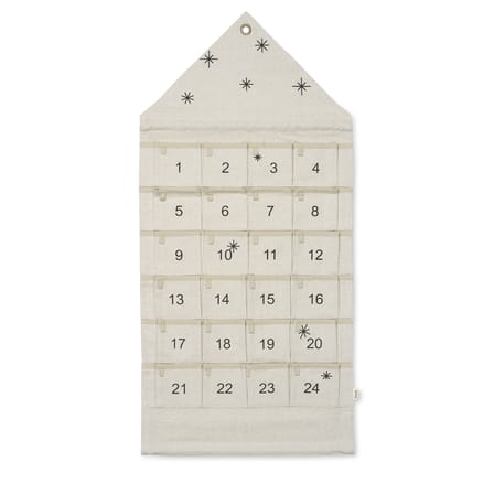 Calendario dell'avvento Star tessuto bianco beige / Tessuto - 24 giorni / L 50 x H 100 cm - Ferm Living
