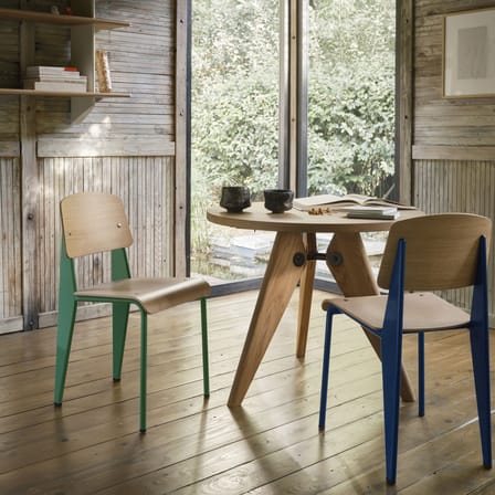 Chaise Standard vert bois naturel / Jean prouvé, 1934 - Vitra