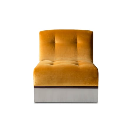Chauffeuse Stanley tissu jaune / Canapé modulable - Velours / L 65 cm - RED Edition