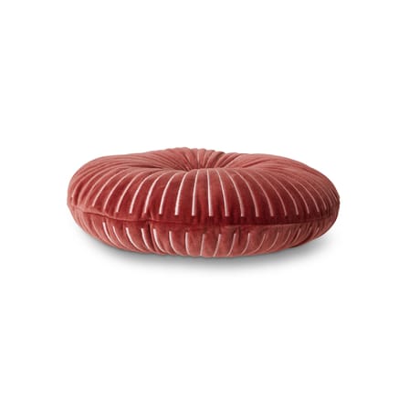 Coussin Round ripple tissu rouge / Ø 35 cm - HK LIVING