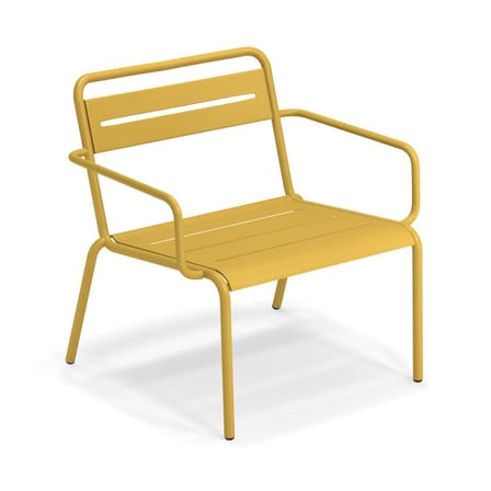Fauteuil bas empilable Star XL métal jaune / L 118 cm - Aluminium - Emu