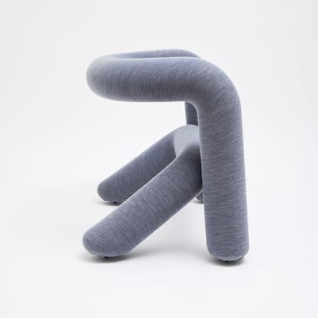 Fauteuil rembourré Extra Bold gris / Tissu Kvadrat mélangé - Moustache