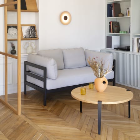 Fuß  metall schwarz mit Sockel für Schraubstock / H 43 cm - Für Couchtische oder Bänke - TIPTOE