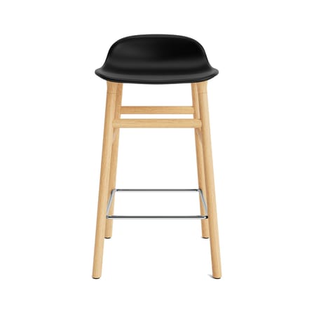 Gepolsterter Barhocker Form leder schwarz / H 65 cm - Leder / Vollpolsterung - Normann Copenhagen