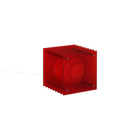 Lampe de table Lop Small Square plastique rouge / Lauréat Archiproducts Design Award - BANG
