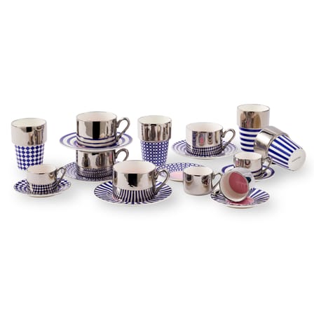 Mug Aunty céramique bleu / Set 4 - 300 ml - POLSPOTTEN