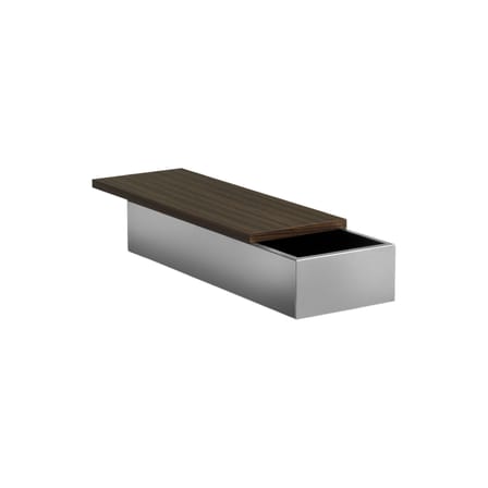 Tavolino Stanley Small legno naturale / 31 x 85 x H 20 cm - Piano/vassoio scorrevole - RED Edition
