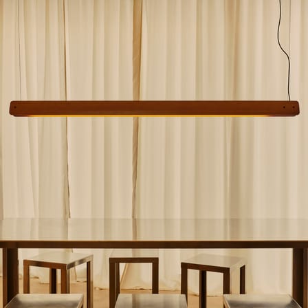 Suspension Seki-Han bois naturel / Réédition 1963 - L 169 cm - Flos