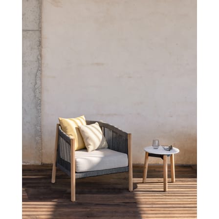 Table d'appoint Lento / Céramique & teck - Ø 45 x H 44 cm - Vincent Sheppard
