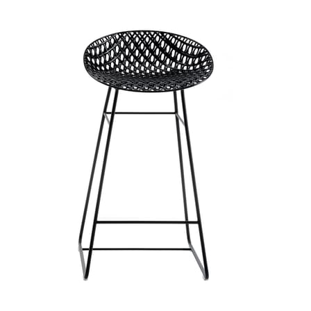 Tabouret de bar Smatrik plastique noir / Indoor - H 65 cm - Kartell