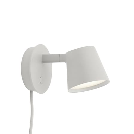 Wandleuchte mit Stromkabel Tip LED metall grau / Drehbar - Dimmer - Muuto