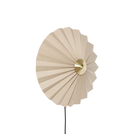 Applique avec prise Pliss tissu beige / Ø 48 cm / Seconde vie - HÜBSCH