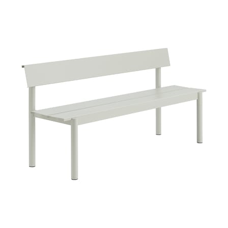 Banc avec dossier Linear métal gris / L 170 cm - Muuto