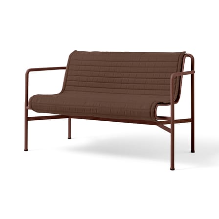 Banc avec dossier Palissade Dining métal rouge / L 128 cm - Bouroullec, 2016 - Hay