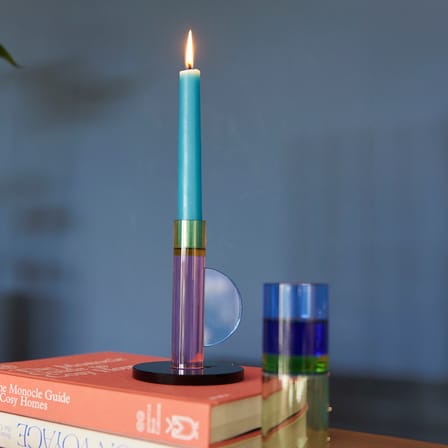 Bougeoir Astro verre rose - HÜBSCH